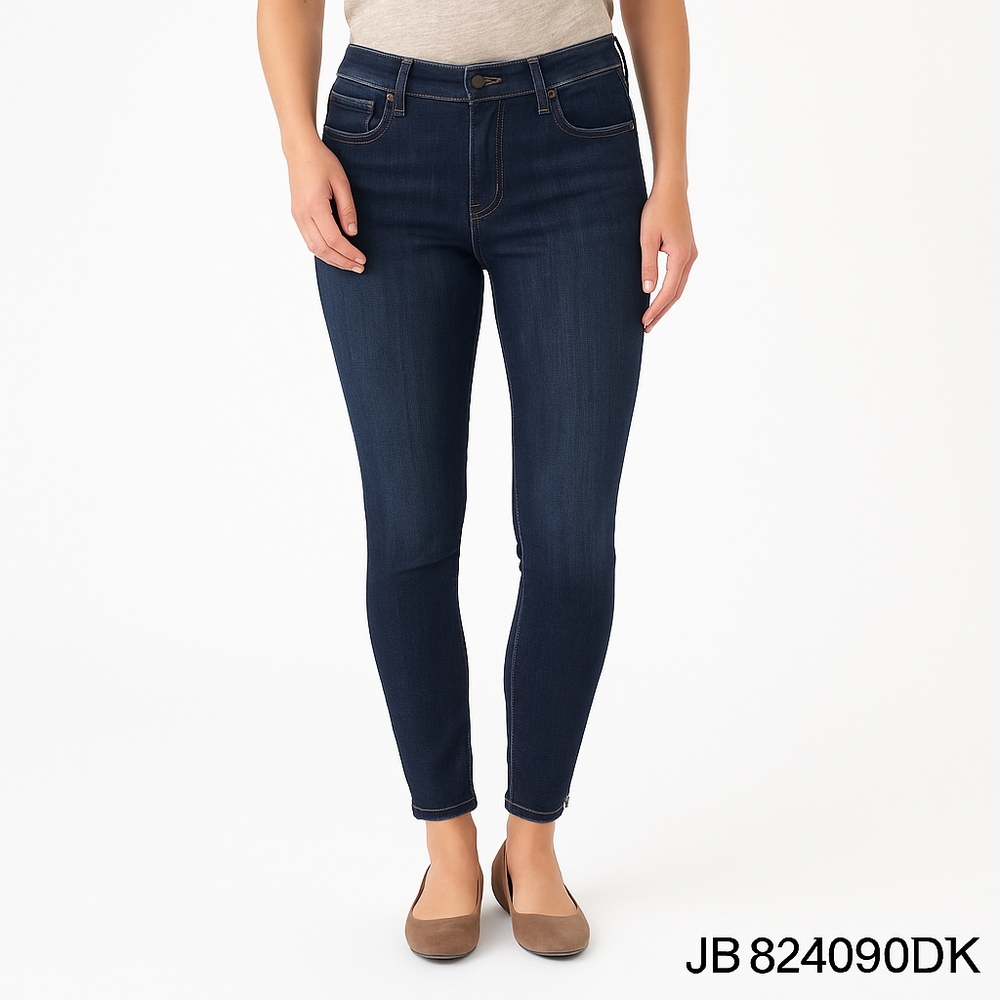 JUDY BLUE Skinny Jeans Women Size 7/28 High Rise JB82409DK Distressed Hem Denim